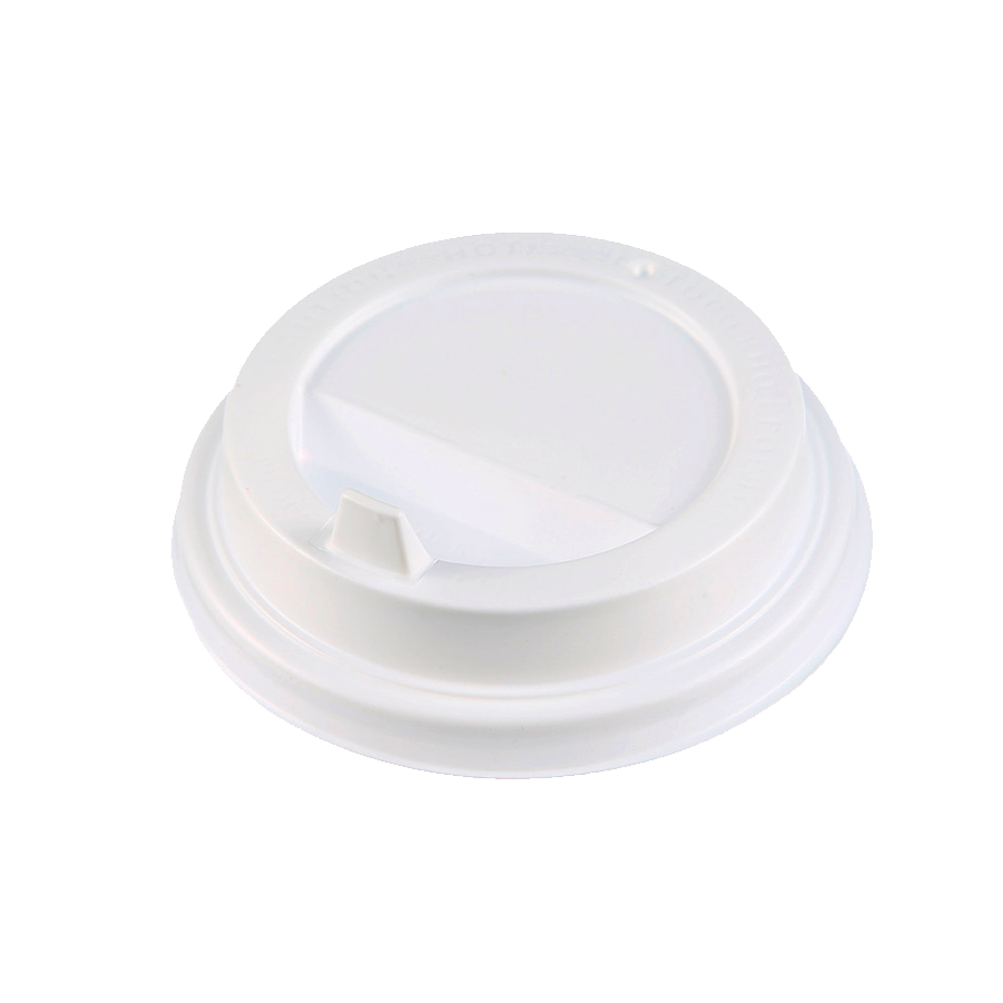 Крышка белая для горячих напитков с питейником 80мм (осторожно горячо)