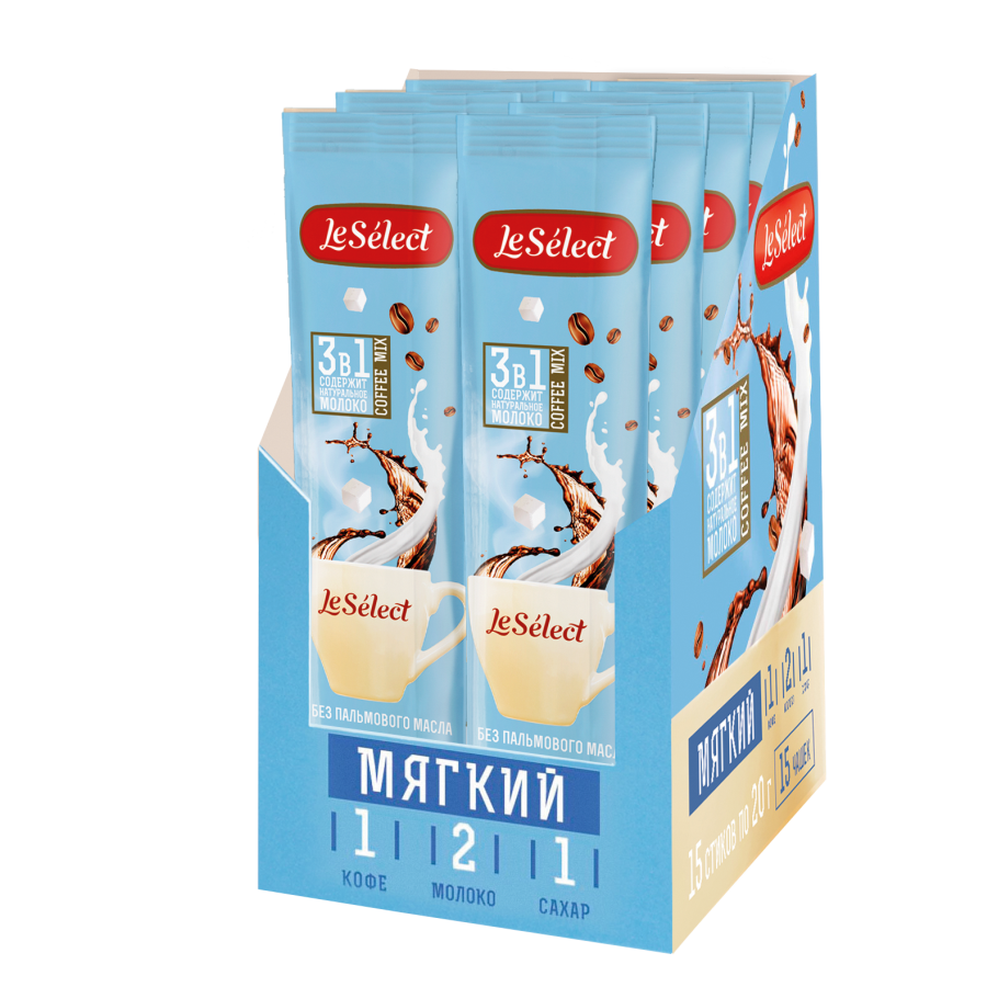 Три в одном мягкий "Le Select", шоу-бокс 15 шт по 20 г